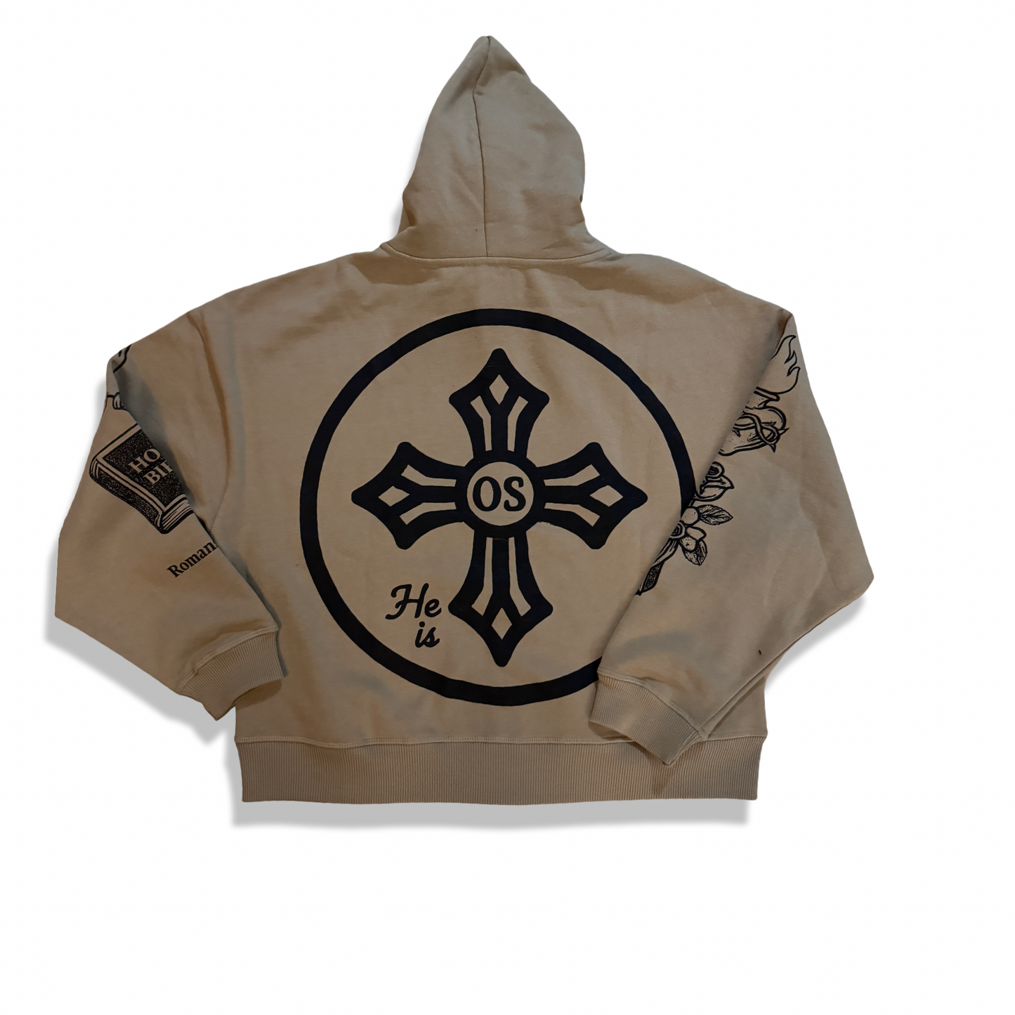 Jesus Hoodie Tan Cropped Fit